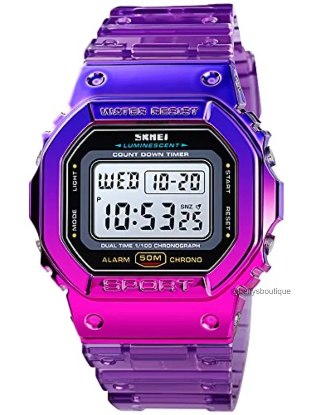 Women's Digital Sports Watch Waterproof Silicone Strap Casual Wrist Watch